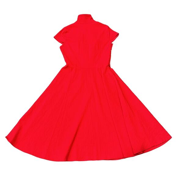 Voodoo Vixen Vintage Retro Cap Sleeve Swing Dress Red White M - Picture 2 of 10